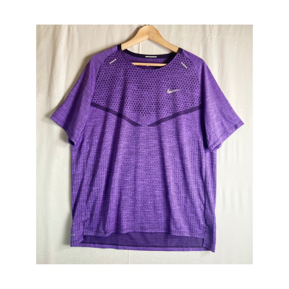 Nike Shirt Mens Large Purple Dri Fit ADV Techknit Ultra Top Running Gym Training
